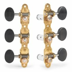 Sloane Classical Guitar Tuners With Ebony Knobs And Flower Baseplates - StewMac -Kit Melody Sales Store 100674 set on white 2000