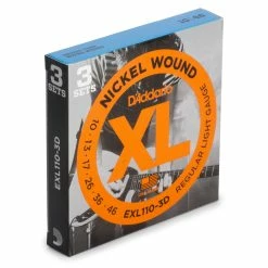 D'Addario XL Nickel Wound Electric Guitar Strings, 3-pack - StewMac