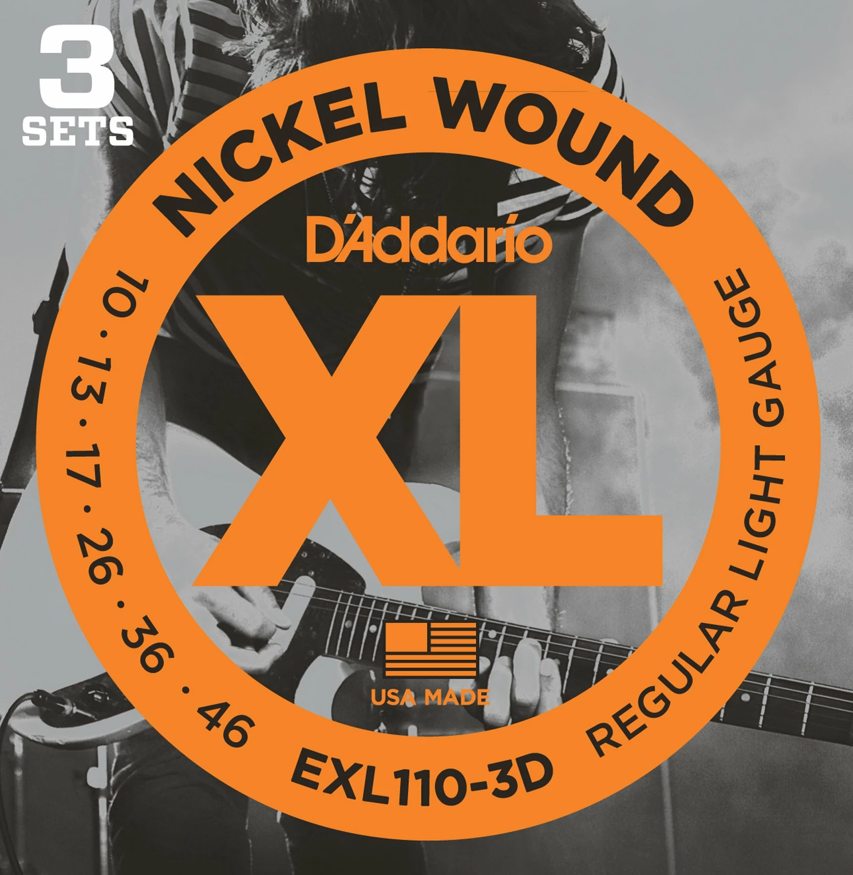 D'Addario XL Nickel Wound Electric Guitar Strings, 3-pack - StewMac 4 D'Addario XL Nickel Wound Electric Guitar Strings, 3-pack - StewMac - Image 2