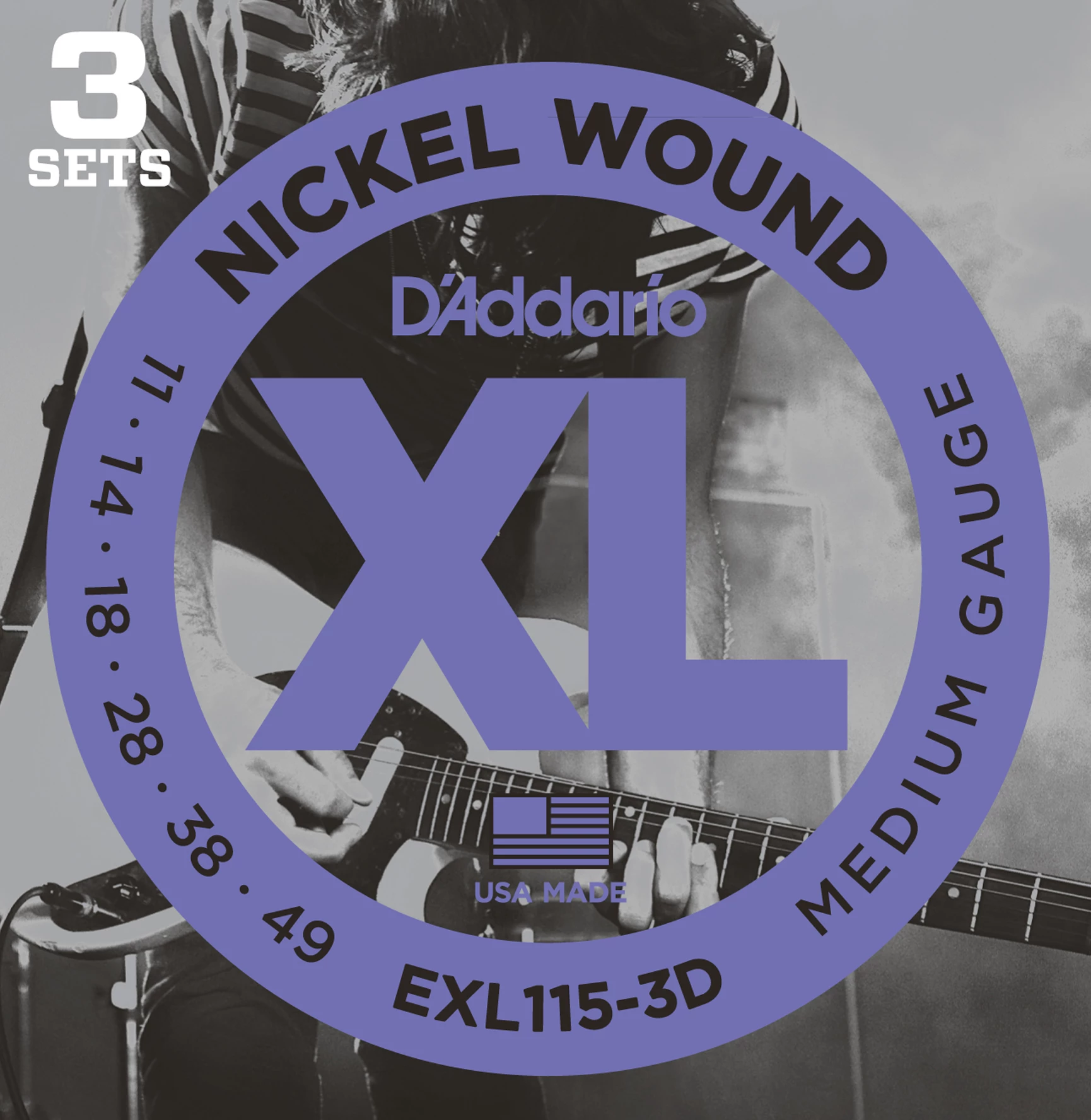 D'Addario XL Nickel Wound Electric Guitar Strings, 3-pack - StewMac 5 D'Addario XL Nickel Wound Electric Guitar Strings, 3-pack - StewMac - Image 3