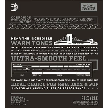 D'Addario Flatwound Chrome Bass Strings - StewMac 4 D'Addario Flatwound Chrome Bass Strings - StewMac - Image 2