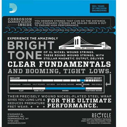 D'Addario Nickel Wound Short Scale Bass Strings - StewMac 4 D'Addario Nickel Wound Short Scale Bass Strings - StewMac - Image 2