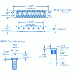 Gotoh Tune-o-matic Bridge With Studs/Bushings - StewMac -Kit Melody Sales Store 1511 1spec