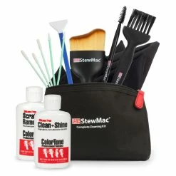 StewMac Guitar Cleaning Tool Set - StewMac -Kit Melody Sales Store 2050 3 set with bag on white w old brush 3000
