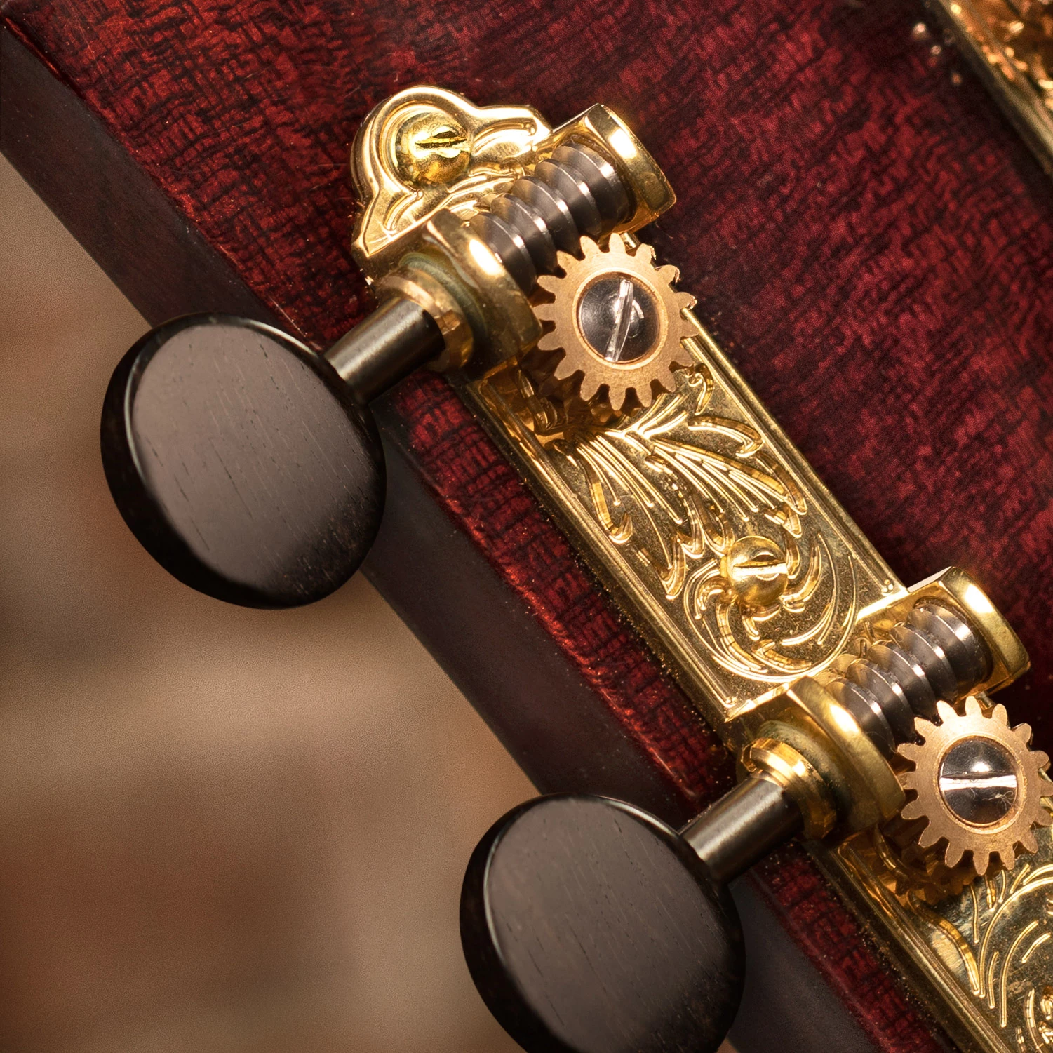 Waverly 3-On-Plate Guitar Tuners With Ebony Knobs For Solid Pegheads - StewMac 3 Waverly 3-On-Plate Guitar Tuners With Ebony Knobs For Solid Pegheads - StewMac