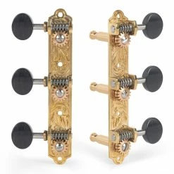 Waverly 3-On-Plate Guitar Tuners With Ebony Knobs For Solid Pegheads - StewMac 9 Waverly 3-On-Plate Guitar Tuners With Ebony Knobs For Solid Pegheads - StewMac -Kit Melody Sales Store 3502 br set on white 2000