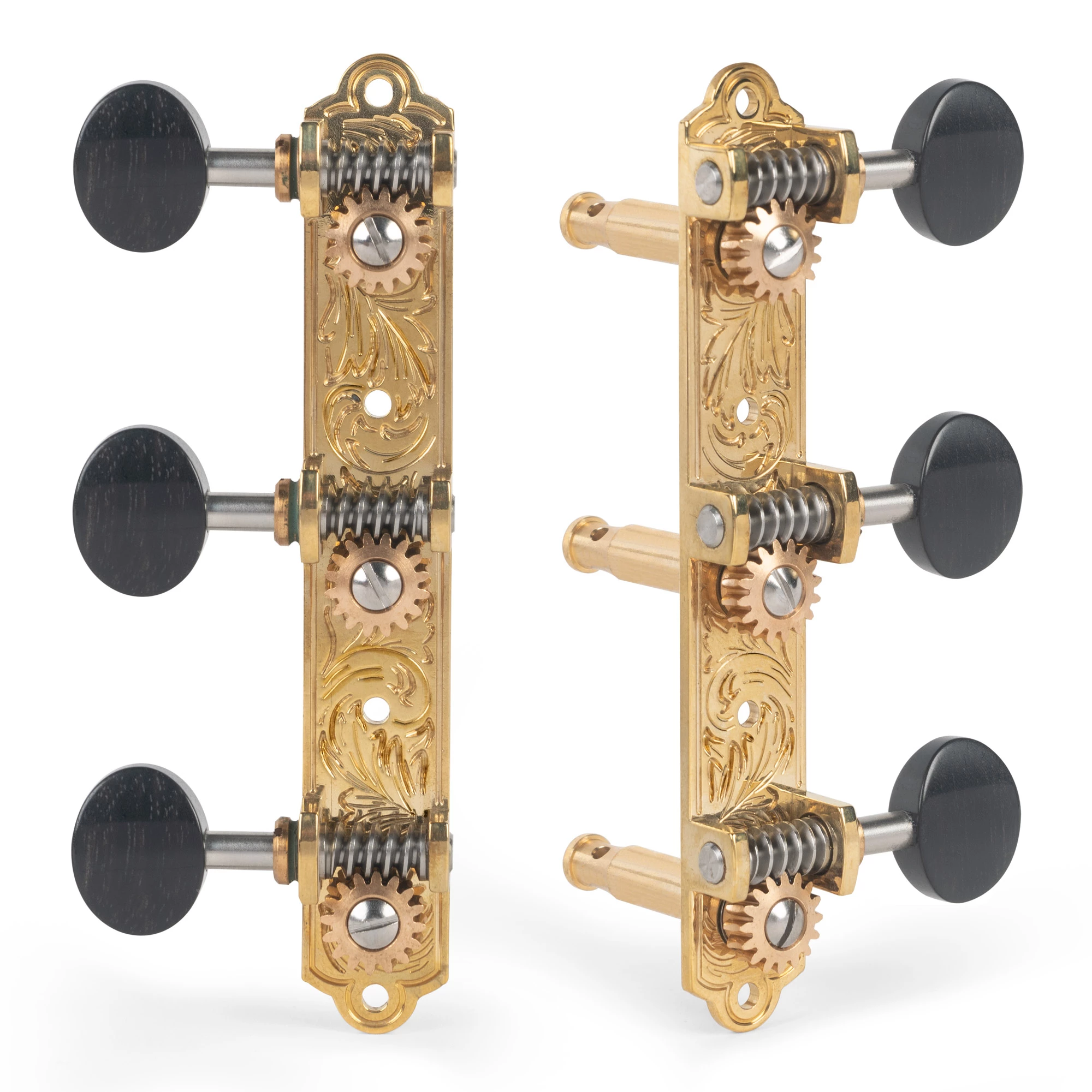 Waverly 3-On-Plate Guitar Tuners With Ebony Knobs For Solid Pegheads - StewMac 5 Waverly 3-On-Plate Guitar Tuners With Ebony Knobs For Solid Pegheads - StewMac - Image 3