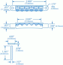 ABR-1 Tune-o-matic Bridge - StewMac -Kit Melody Sales Store 4566 1spec