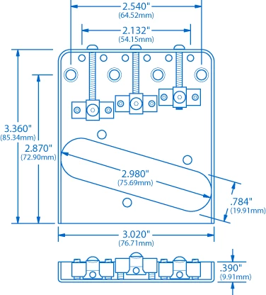 Wilkinson Adjustable Compensated Bridge For Tele - StewMac 5 Wilkinson Adjustable Compensated Bridge For Tele - StewMac - Image 3