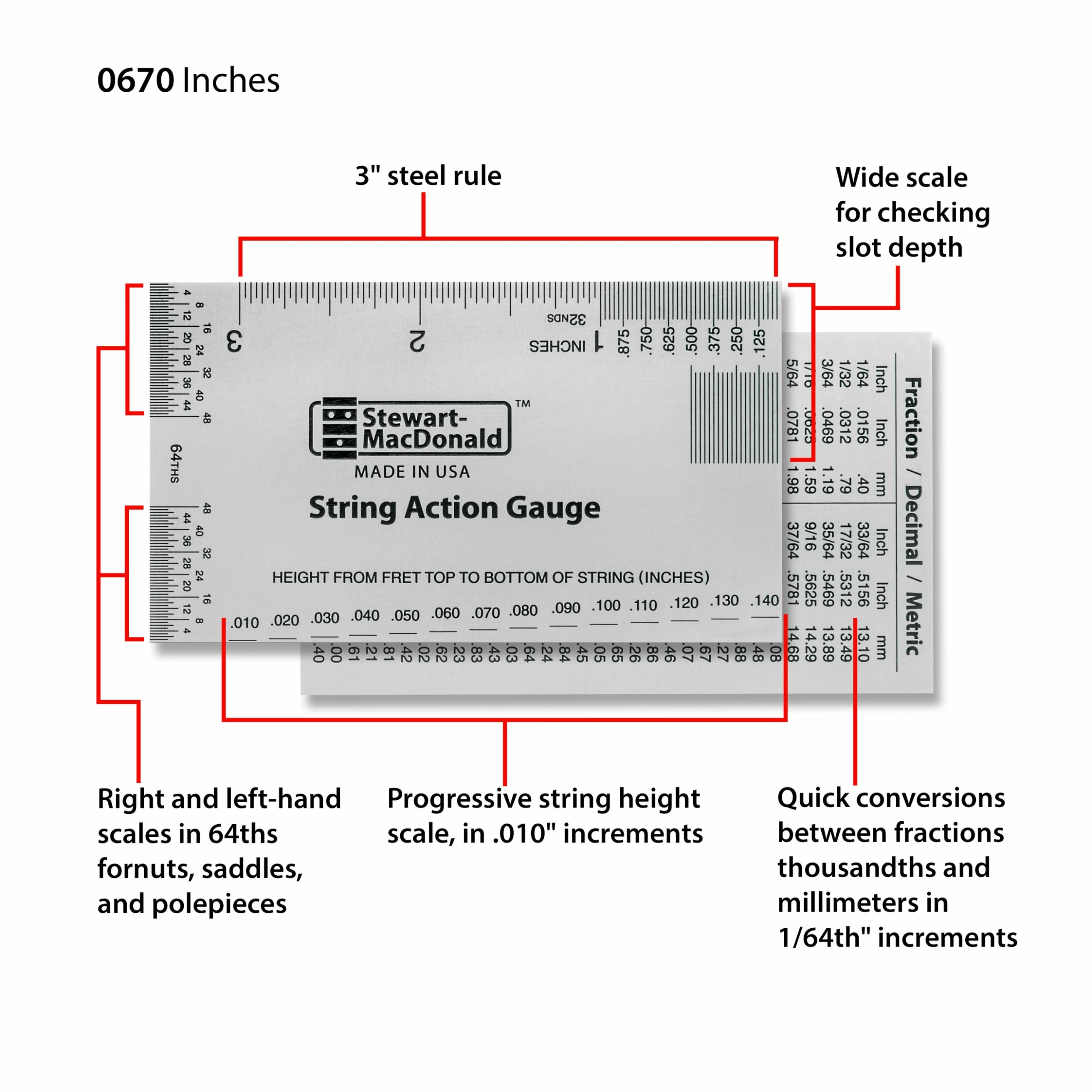 Action Adjustment Set For Electric Guitar - StewMac 4 Action Adjustment Set For Electric Guitar - StewMac - Image 2