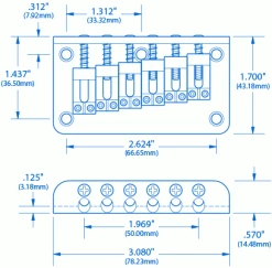 Golden Age Top-Loading Hardtail Bridge - StewMac -Kit Melody Sales Store 5303 1spec