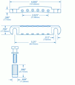 Gotoh Aluminum Stop Tailpiece - StewMac -Kit Melody Sales Store 5851 1spec