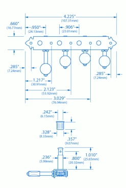 Waverly F-style Mandolin Machines With Amber Knobs - StewMac -Kit Melody Sales Store 6050 1spec 1