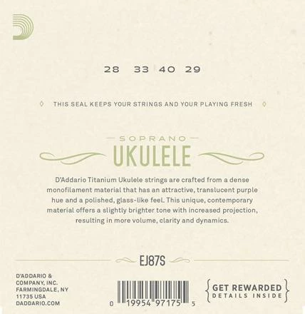 D'Addario Titanium Ukulele Strings - StewMac 4 D'Addario Titanium Ukulele Strings - StewMac - Image 2