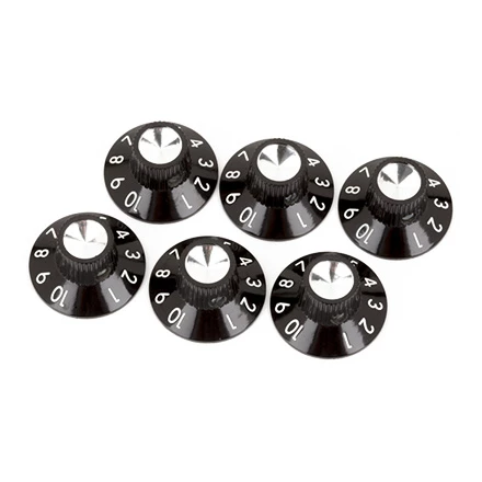 Fender Pure Vintage Black/Silver Skirted Amplifier Knobs - StewMac 3 Fender Pure Vintage Black/Silver Skirted Amplifier Knobs - StewMac