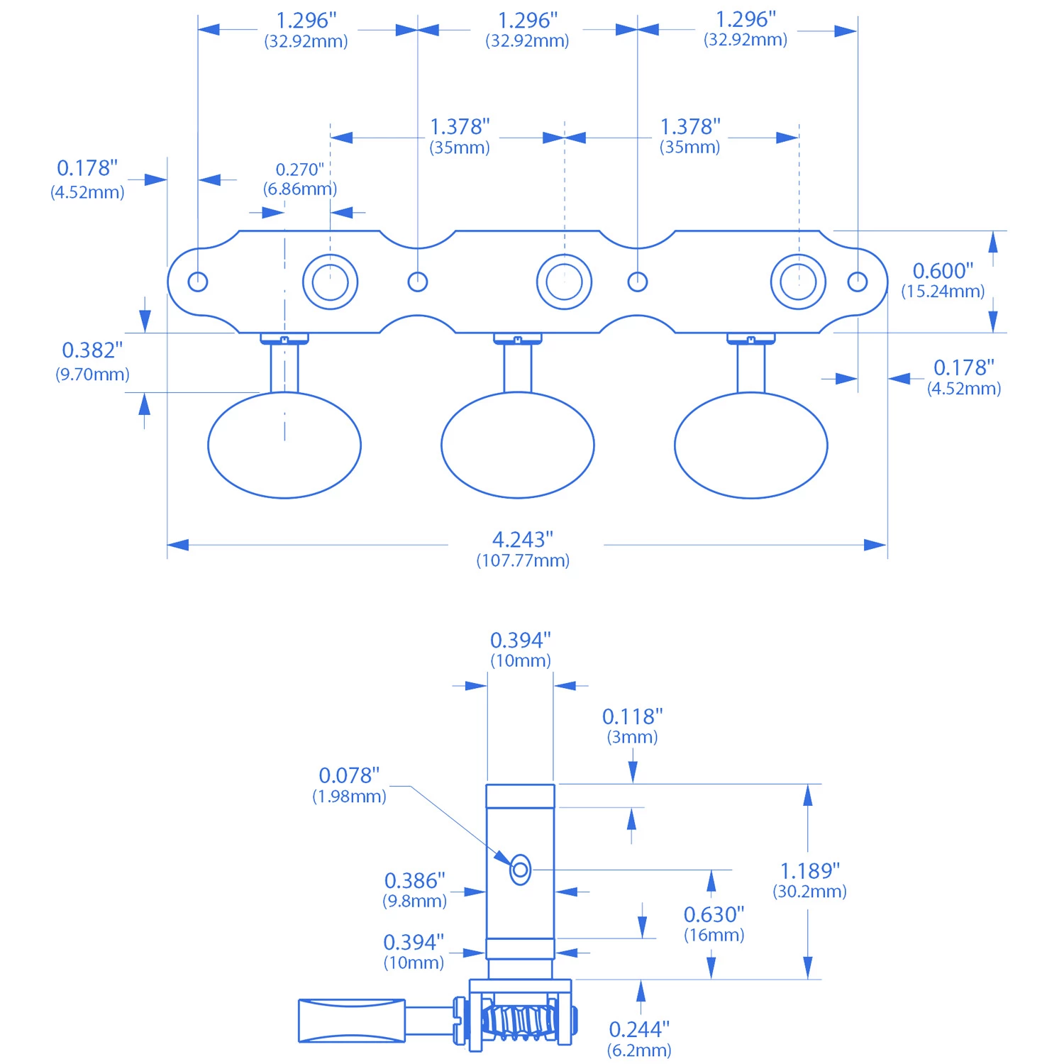 Sloane Classical Guitar Tuners With Ivoroid Knobs And Deco Baseplates - StewMac 6 Sloane Classical Guitar Tuners With Ivoroid Knobs And Deco Baseplates - StewMac - Image 4