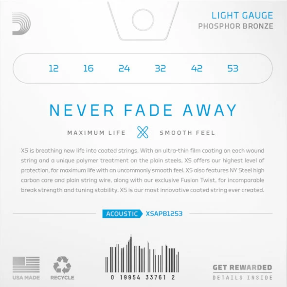 D'Addario XS Phosphor Bronze Acoustic Guitar Strings - StewMac 8 D'Addario XS Phosphor Bronze Acoustic Guitar Strings - StewMac - Image 6