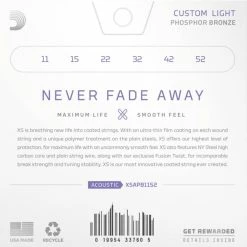 D'Addario XS Phosphor Bronze Acoustic Guitar Strings - StewMac 11 D'Addario XS Phosphor Bronze Acoustic Guitar Strings - StewMac -Kit Melody Sales Store m007575 6 back 570