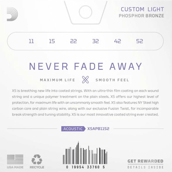 D'Addario XS Phosphor Bronze Acoustic Guitar Strings - StewMac 6 D'Addario XS Phosphor Bronze Acoustic Guitar Strings - StewMac - Image 4